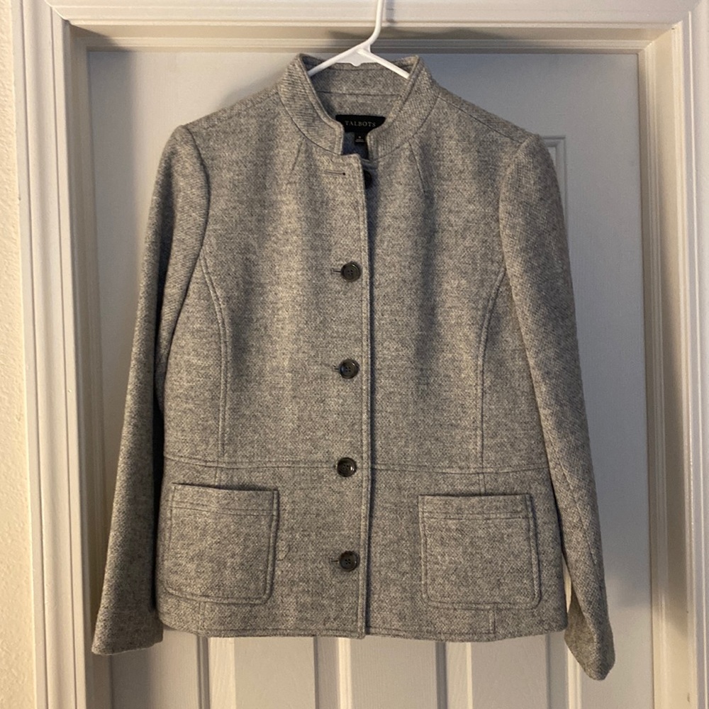 NWT Talbots Grey Knit Jacket, Size 8